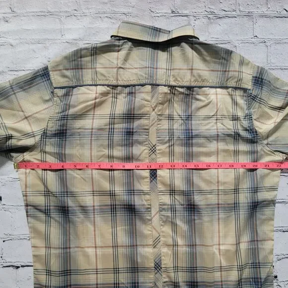 Kuhl NWT KONQUER Plaid Short Sleeve Mens Pearl Snap Button Down Shirt Small